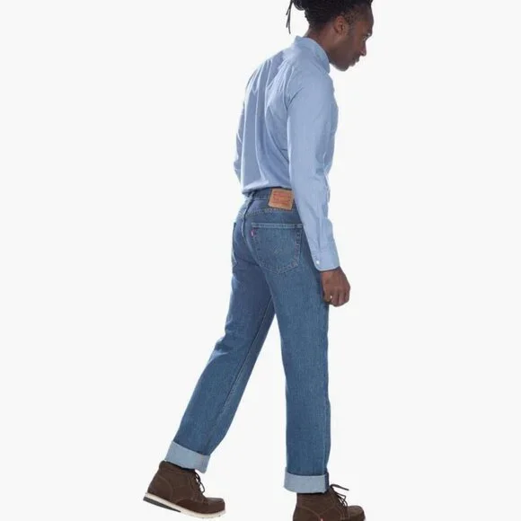 Levi's Men's 505 Regular Fit Jeans - Medium Stonewash, 29W x 32L - WORN ONCE - Picture 4 of 9